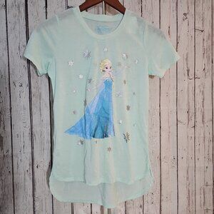 Frozen Elsa Mint Green Short Sleeve Shirt Tunic Girls sz 14/16 New